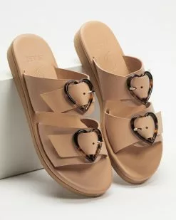 Ancient Greek Sandals Iaso Hearts Natural