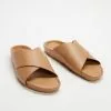 Assembly Label Crossover Slides - Unisex Tan