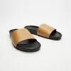 Assembly Label Single Strap Slides - Women's Black & Light Tan