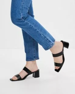 Atmos&Here Barre Leather Heels Black Croc Embossed Leather -Sandals Sales Shop http3A2F2Fstatic.theiconic.com .au2Fp2Fatmos here 1310 0247621 2