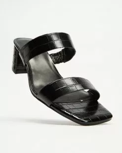 Atmos&Here Barre Leather Heels Black Croc Embossed Leather -Sandals Sales Shop http3A2F2Fstatic.theiconic.com .au2Fp2Fatmos here 1310 0247621 4