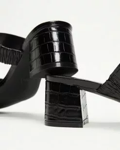 Atmos&Here Barre Leather Heels Black Croc Embossed Leather -Sandals Sales Shop http3A2F2Fstatic.theiconic.com .au2Fp2Fatmos here 1310 0247621 5