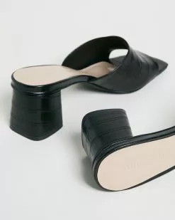 Atmos&Here Chee Leather Heels Black Croc Embossed Leather -Sandals Sales Shop http3A2F2Fstatic.theiconic.com .au2Fp2Fatmos here 2228 4173231 3