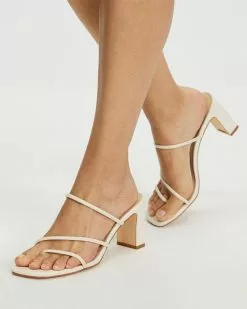 Atmos&Here Serena Leather Heels Cream Leather