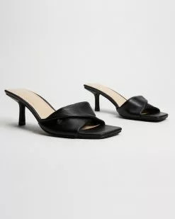 Atmos&Here Riri Leather Heels Black Leather