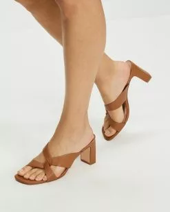 Atmos&Here Sinsa Leather Heels Tan Leather