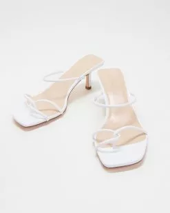 Atmos&Here Rhianna Leather Heels White Leather