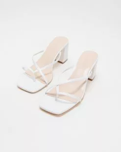 Atmos&Here Kian Leather Heels White Leather