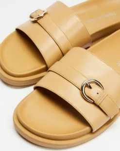 Atmos&Here Freya Leather Slides Beige Leather -Sandals Sales Shop http3A2F2Fstatic.theiconic.com .au2Fp2Fatmos here 3389 7858531 3