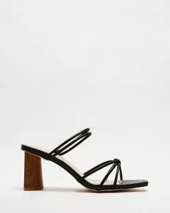 Atmos&Here Yasmin Leather Heels Black Leather