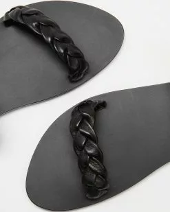 Atmos&Here Remi Woven Leather Slides Black Leather -Sandals Sales Shop http3A2F2Fstatic.theiconic.com .au2Fp2Fatmos here 4381 9454721 5