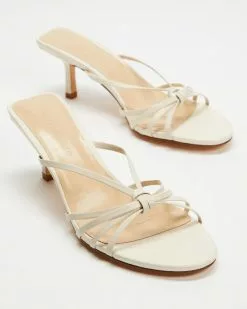 Atmos&Here Tilli Leather Heels Cream Leather