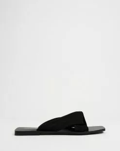 Atmos&Here Alina Leather Slides Black Suede -Sandals Sales Shop http3A2F2Fstatic.theiconic.com .au2Fp2Fatmos here 5364 1056131 3