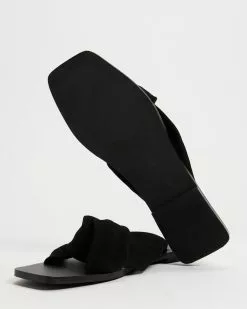 Atmos&Here Alina Leather Slides Black Suede -Sandals Sales Shop http3A2F2Fstatic.theiconic.com .au2Fp2Fatmos here 5364 1056131 4