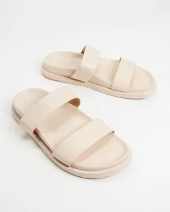 Atmos&Here Fae Leather Slides Bone Leather