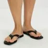Atmos&Here Kami Leather Thong Sandals Black Leather