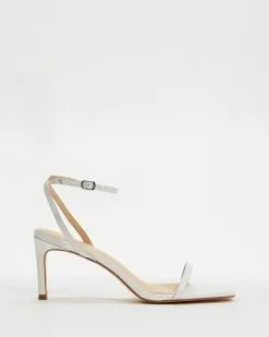 Atmos&Here Vista Leather Heels White Lizard