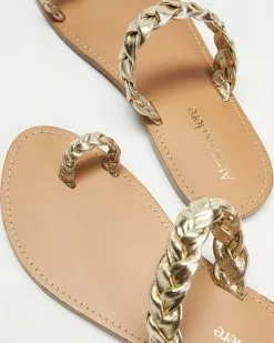 Atmos&Here Rae Braided Slides Soft Gold Leather -Sandals Sales Shop http3A2F2Fstatic.theiconic.com .au2Fp2Fatmos here 7147 6663921 3