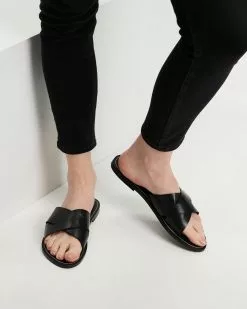 Atmos&Here Rhone Leather Slides Black Leather -Sandals Sales Shop http3A2F2Fstatic.theiconic.com .au2Fp2Fatmos here 7172 7663921 3