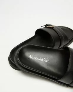 Atmos&Here Freya Leather Slides Black Leather -Sandals Sales Shop http3A2F2Fstatic.theiconic.com .au2Fp2Fatmos here 7422 6858531 3