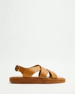 Atmos&Here Nadeen Leather Sandals Tan Leather