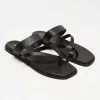 Atmos&Here Valley Leather Comfort Slides Black Leather