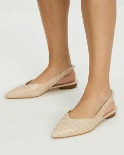 Atmos&Here Fiona Leather Slingback Flats Nude Croc Embossed Leather -Sandals Sales Shop http3A2F2Fstatic.theiconic.com .au2Fp2Fatmos here 9174 3173231 2
