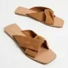 Atmos&Here Alina Leather Slides Sand Suede