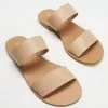 Atmos&Here Asta Leather Slides Nude Full Grain Leather
