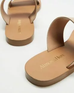 Atmos&Here Asta Leather Slides Nude Full Grain Leather -Sandals Sales Shop http3A2F2Fstatic.theiconic.com .au2Fp2Fatmos here 9509 3663921 4