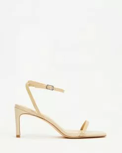 Atmos&Here Vista Leather Heels Beige Lizard