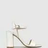 Betts Kennedy High Block Heels White