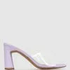 Betts Skrunch Vinylite Mules Lilac/Clear