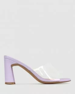 Betts Skrunch Vinylite Mules Lilac/Clear