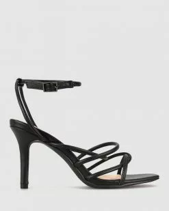 Betts Lavender Stiletto Heeled Sandals Black