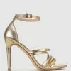 Betts Olive Stiletto Sandals Gold