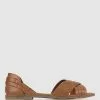 Betts La Scarla Leather Huarache Sandals Cognac