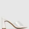 Betts Skrunch Vinylite Mules White/Clear