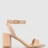Betts Lavern Block Heel Sandals Nude