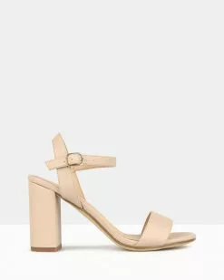Betts Karly Block Heel Sandals Nude