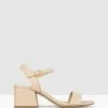 Betts Camilla Block Heel Sandals Nude