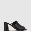 Betts Slick Square Toe Mules Black