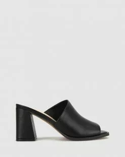 Betts Slick Square Toe Mules Black