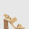 Betts Prim Raffia Block Heels Natural Raffia