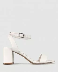 Betts Lavern Block Heel Sandals White