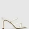 Betts Neptune Block Heel Mules White