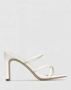 Betts Neptune Block Heel Mules White