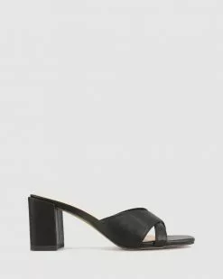 Betts Lillydale Block Heel Mules Black