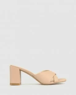 Betts Lillydale Block Heel Mules Nude