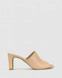 Betts Kara Square Toe Mules Nude